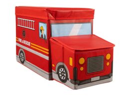 Παιδικό Κουτί Αποθήκευσης σε Σχέδιο Πυροσβεστικού σε Κόκκινο χρώμα, 52x30x25 cm