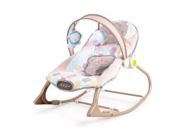 Ecotoys παιδικό Relax 3 σε 1  για μωρά έως 18 Kg, σε μπεζ χρώμα, με κίνηση και ήχο, 42x70x56 cm