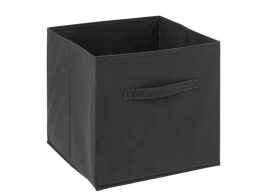 Πτυσσόμενο Υφασμάτινο Κουτί Αποθήκευσης με Υφασμάτινη επένδυση σε Ανθρακί χρώμα, 31x31x31 cm