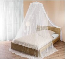 Κουνουπιέρα για Διπλό Κρεβάτι με Στεφάνι και Γάντζο σε Λευκό χρώμα, 60x250cm