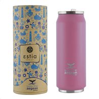 Estia Travel cup Save the Aegean Baby Pink 500ml