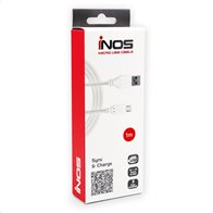 Καλώδιο Σύνδεσης USB 2.0 inos USB A σε Micro USB 1m Λευκό