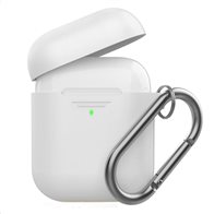 Θήκη Σιλικόνης AhaStyle PT06-F Apple AirPods Premium με Γάντζο Λευκό