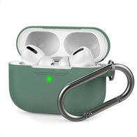 Θήκη Σιλικόνης AhaStyle PT-P1 Apple AirPods Pro Premium με Γάντζο Σκούρο Πράσινο
