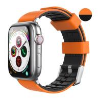 Λουρί Σιλικόνης WA11 Dtone Prem Sil Apple Watch2/3/4/5/6/7/SE (38/ 4/ 41) Πορτοκαλί-Μαύρο