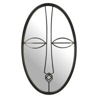 ARTELIBRE Καθρέπτης Πρόσωπο Μαύρο Μέταλλο 30x3x50cm