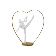 ARTELIBRE Διακοσμητικό Ζευγάρι Χορεύει Σε Καρδιά Λευκό/Χρυσό Polyresin 5.5x29x29cm