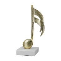 ARTELIBRE Διακοσμητικό Μουσική Νότα Σε Βάση Χρυσό/Λευκό Αλουμίνιο/Μάρμαρο 10.5x15x28cm