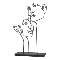 ARTELIBRE Διακοσμητικό Πρόσωπα Σε Βάση Μαύρο Μέταλλο/Ξύλο 7x28x38cm