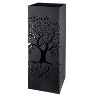 ARTELIBRE Ομπρελοθήκη Δέντρο Της Ζωής Μαύρο Μέταλλο 18x18x55cm