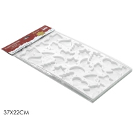 ARTELIBRE Βάση Με 25 Φορμάκια Για Μπισκότα Χριστουγεννιάτικη Διακόσμηση Λευκό Πλαστικό 37x22cm