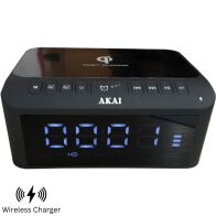 Akai ACRB-1000 Ξυπνητήρι, ασύρματος φορτιστής και ηχείο Bluetooth με διπλό USB, Aux-In και FM 5W RMS