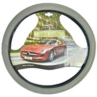 Feral Κάλυμμα Τιμονιού Αυτοκινήτου Δερματίνη Με Γαζιά Γκρί Medium 38cm