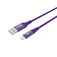Celly Color Data Cable Extra Strong Lightning Usb 1.5m Purple