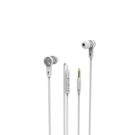 Hama "Intense” Ακουστικά, in-ear με επίπεδο καλώδιο , λευκό/ασημένιο