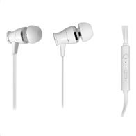 NOD Mεταλλικά ακουστικά με μικρόφωνο, σε λευκό χρώμα και σύνδεση 3,5mm, L2M WHITE