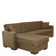 ArteLibre Καναπές Κρεβάτι Γωνιακός Jose 270x165x84cm Καφέ Γκρι