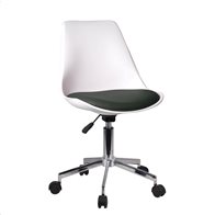 ArteLibre Καρέκλα Γραφείου Κυβέλη PU 48x55x82-92cm Λευκό Μαύρο