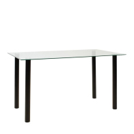 Artelibre Τραπέζι Teide Διάφανο/Μαύρο Γυαλί/Μέταλλο 140x80x75cm