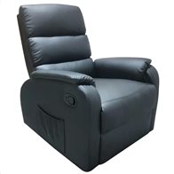 ArteLibre Πολυθρόνα Relax Με Μασάζ ΗΑΝΑ Μαύρο PU 77x90x99cm