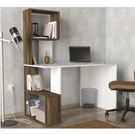 ArteLibre Γραφείο-Βιβλιοθήκη Siros Λευκό/Καφέ 120x60x74/148cm