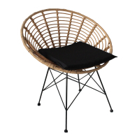 ArteLibre Καρέκλα Κήπου Aelius Μέταλλο/Rattan 72x62x78cm Φυσικό/Μαύρο