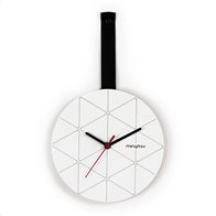 ArteLibre Ρολόι Τοίχου Minuet Λευκό/Μαύρο Ξύλο/Ύφασμα 23x23x2cm