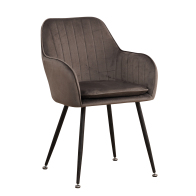 ArteLibre Καρέκλα Amble Βελούδο/Μέταλλο/Ξύλο 54x60x84cm Γκρι