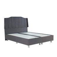 ArteLibre Κρεβάτι Bismuth Με Αποθηκευτικό Χώρο Βελούδο (Στρώμα 160x200cm) Γκρι