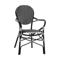 ArteLibre Καρέκλα Κήπου Boali Αλουμίνιο/Rattan 57x58x85cm Μαύρο/Λευκό