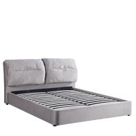 ARTELIBRE Κρεβάτι Διπλό ACAENA Γκρι Βελούδο (Στρώμα 160x200cm)