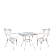 ArteLibre Σετ Τραπεζαρία Κήπου Angola Λευκό Αντικέ Με 2 Καρέκλες 14990218