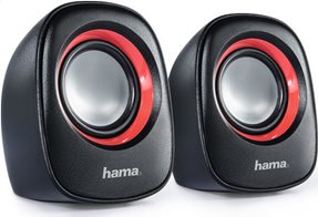 Hama Ηχεία Notebook 2.0 Sonic Mobil 180 Μαύρο Κόκκινο