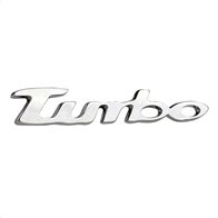 Auto Gs Αυτοκόλλητο Σήμα Χρωμίου 3D "Turbo" 13.5x2cm 1 Τεμάχιο