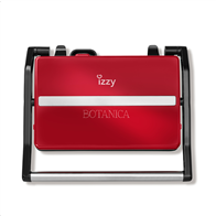 Izzy Τοστιέρα για 2 Τοστ Πλάκες Με Ραβδώσεις Panini Botanica 800W IZ-2005 Red