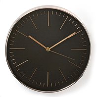NEDIS Ρολόι τοίχου με μαύρο καντράν και ροζ-χρυσό πλαίσιο, CLWA013PC30BK