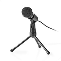 NEDIS Ενσύρματο μικρόφωνο με τρίποδα και καλώδιο 1.8m, MICTJ100BK