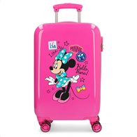 Disney Βαλίτσα Καμπίνας Hello 55x38x20cm ABS Σκληρή Ροζ Minnie Mouse  με 4 Ρόδες