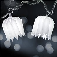 Fos Me Σειρά με 10 Διακοσμητικό Φωτιστικό LED Χάρτινα Φαναράκια Origami Θερμό Λευκό 27-00355