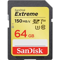 SanDisk Extreme SD 64GB 150MB/s V30 UHS-I U3