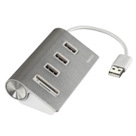 Hama USB 2.0 Hub / "Aluminium" Card Reader