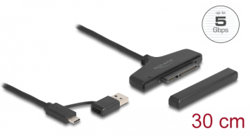 DELOCK αντάπτορας USB/USB-C σε SATA 61042 για 2.5" HDD/SSD 6Gbps