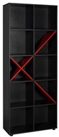 Velco Ραφιέρα Ξύλινη 10 Θέσεων 75x188x30cm Ανθρακί/Κόκκινο