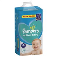 Pampers Active Baby Πάνες Με Αυτοκόλλητο Νο4 Mega Box 9-14kg 132τμχ