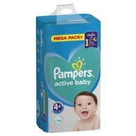 Pampers Active Baby Πάνες Με Αυτοκόλλητο No 4+ 10-15kg Mega Pack 120τμχ