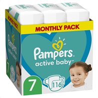 Pampers Active Baby Πάνες Με Αυτοκόλλητο No 6 15+Kg Monthly Box 116τμχ