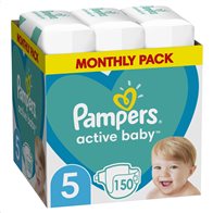 Pampers Active Baby Πάνες Μεγ. 5 (11-16kg) -150 Πάνες - 81780942