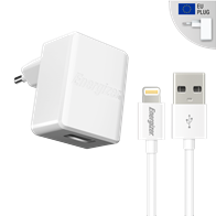 Energizer Φορτιστής Ταξιδιού 2.4A USB EU & Καλώδιο Lightning