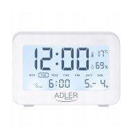 Adler Ψηφιακό Επιτραπέζιο Ρολόι με Ξυπνητήρι Χρώματος Λευκό Adler AD-1196W