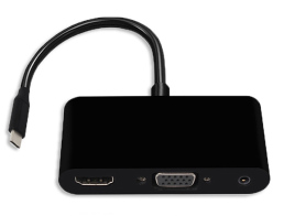 POWERTECH αντάπτορας USB-C σε HDMI/VGA/3.5mm CAB-UC064 4K/30Hz μαύρος